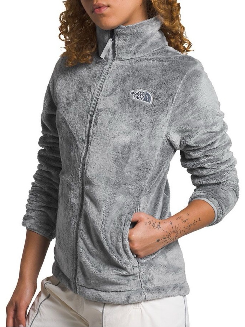 The North Face Women's Grey Osito Full-Zip Fleece Jacket Size L